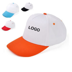 Panel Plain Baseball Cap Adjustable Velcro Hat