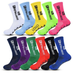 Round Silicone Suction Cup Grip Soccer Socks