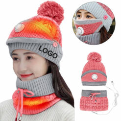 3 1 Warm Thick Knitted Beanie Hat Scarf and Mask Set