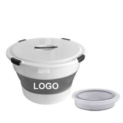 Blue Circular Foldable Plastic Laundry Basket