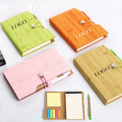Portable Multifunctional Notebook Diary with Pen and Sticky Notepad