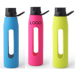 570m Glass Water Cup With Silicone Sleeve