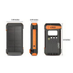 Solar Power Bank 10000mAh Built in Hand Crank and 4 Cables