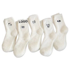 Women's White Mink Velvet Sock