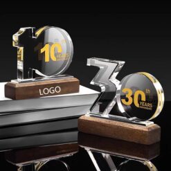 Crystal Souvenir Inlaid with Medals