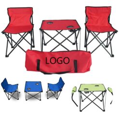 Outdoor Folding Chair Three-piece Set