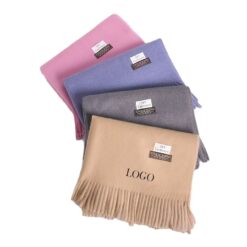 Versatile Monochrome Tassel Scarf